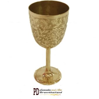 แก้วไวน์ตอกลายทองเหลือง No.2 (Brass Wine Glass)